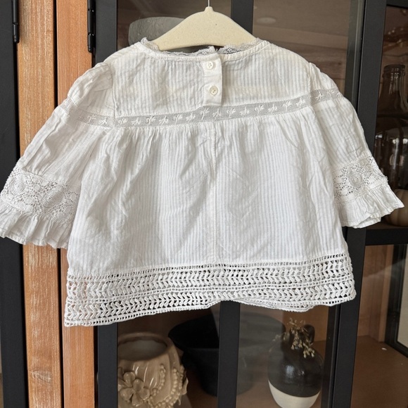 Cyrillus paris embroidered lace crochet knit blouse top toddler girl long sleeve - Picture 2 of 10